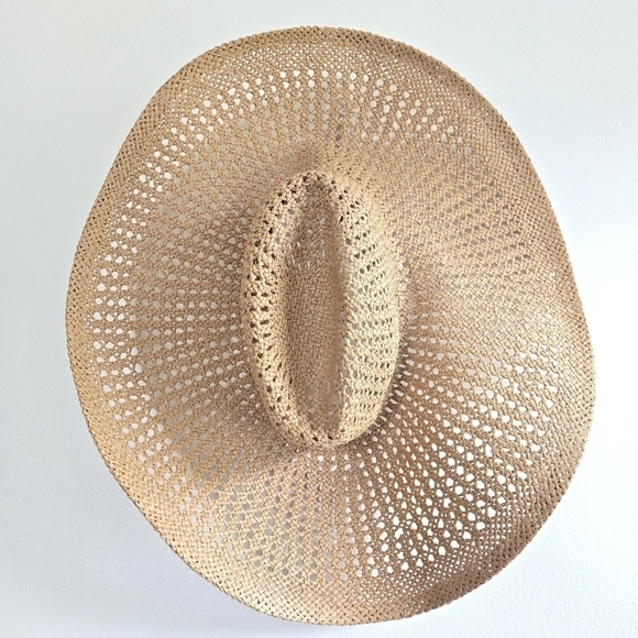 New Vineyard Vines Cane Weave Cappuccino Woven 100% Toyo Straw Sun Hat One Size main image 6